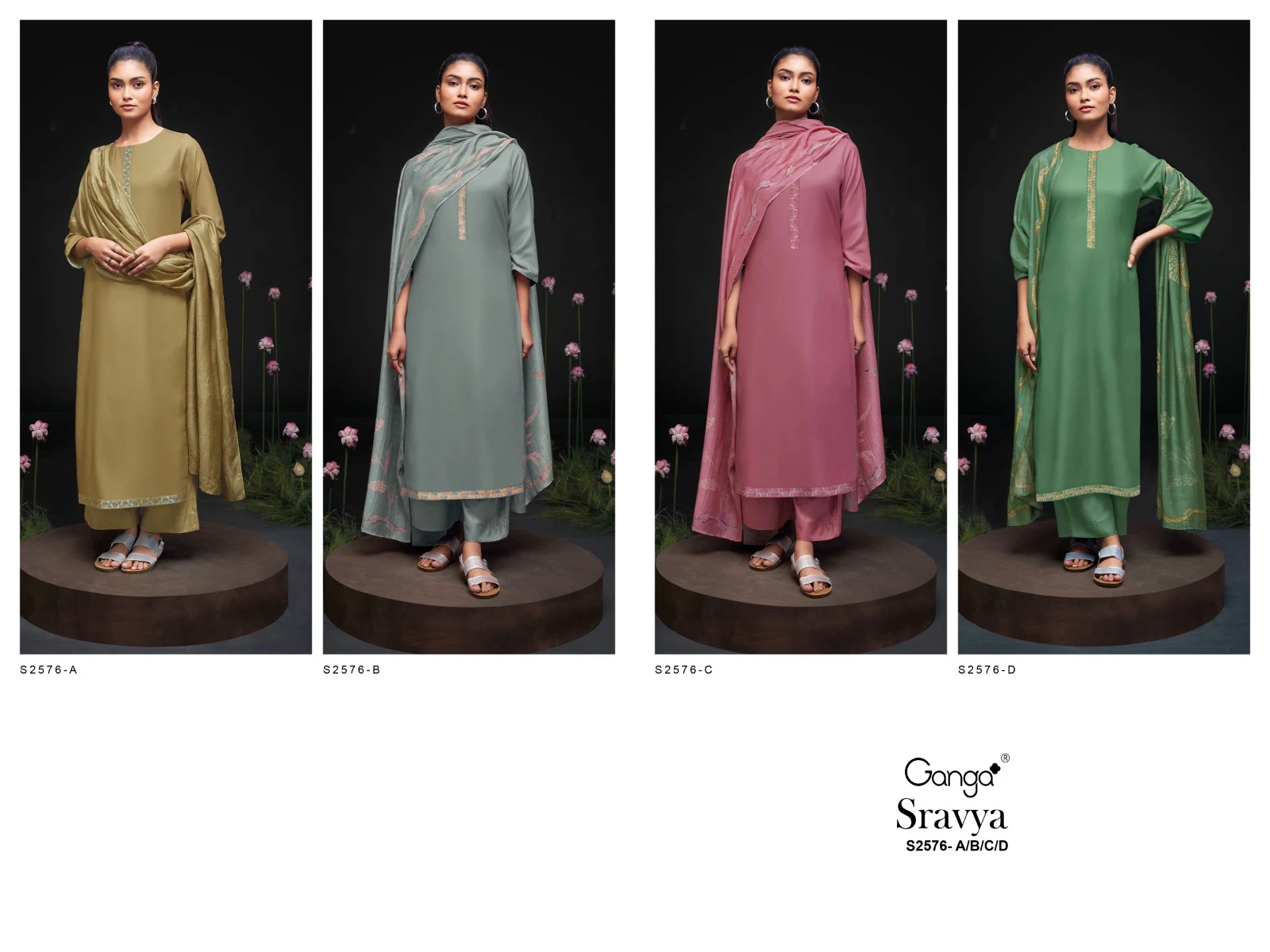 Ganga S2576 Sravya Premium Cotton Silk Wholesale Fancy Salwar Suit Catalog — Wholesale Salwar Suits, Ganga wholesale from Surat — view 6